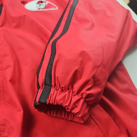 Vintage Georgia Bulldogs Red Large Hooded Vinyl Rain Stadium Jacket - Picture 5 of 12